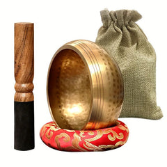 Nepalese Hand Hammered Singing Bowl Set for Meditation
