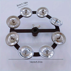 Portable Hi Hat Tambourine Steel Bells Drum Set Cymbals Percussion Parts