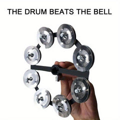 Portable Hi Hat Tambourine Steel Bells Drum Set Cymbals Percussion Parts