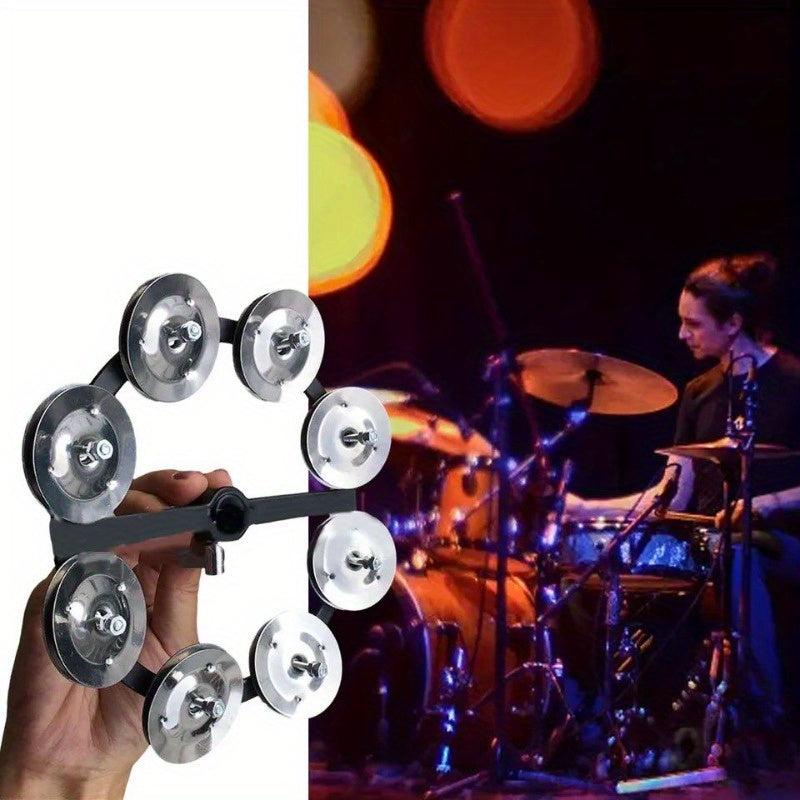 Portable Hi Hat Tambourine Steel Bells Drum Set Cymbals Percussion Parts