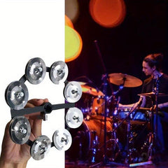 Portable Hi Hat Tambourine Steel Bells Drum Set Cymbals Percussion Parts