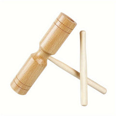 Orff Percussion Double Horn Wood Instrument
