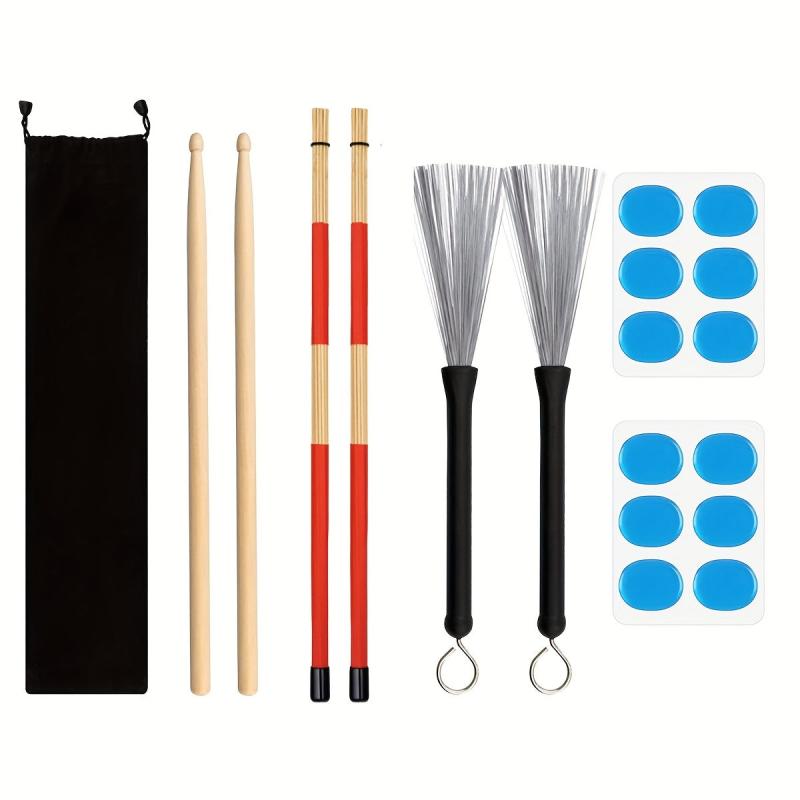 5A Maple Drum Sticks Set Drum Rods Brushes Drumsticks Gift Sets