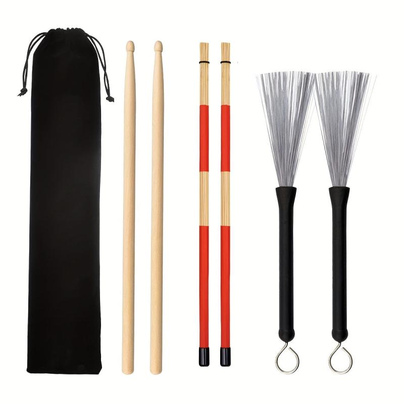 5A Maple Drum Sticks Set Drum Rods Brushes Drumsticks Gift Sets