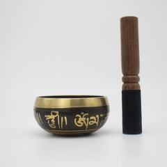 Folk Percussion Singing Bowl Set with Faux Leather Stick and Circle Pad