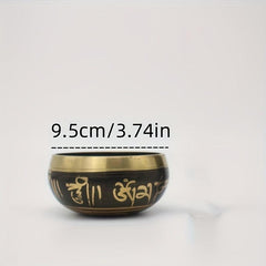 Folk Percussion Singing Bowl Set with Faux Leather Stick and Circle Pad