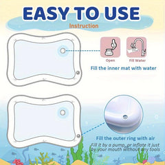 Inflatable Pat Water Mat Tummy Time Play Mat For Kids Outdoor Game Activities