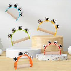 Wooden Hand Rattle Musical Instrument Toy 5 Colors Random