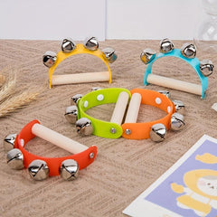Wooden Hand Rattle Musical Instrument Toy 5 Colors Random