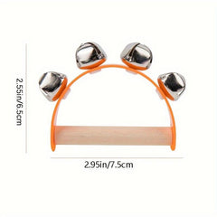 Wooden Hand Rattle Musical Instrument Toy 5 Colors Random