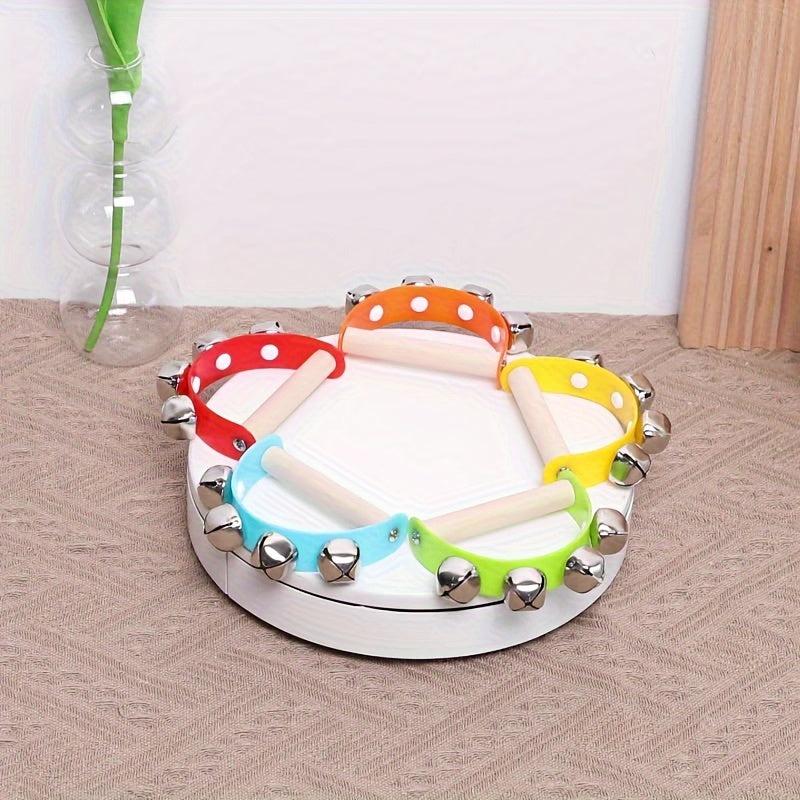 Wooden Hand Rattle Musical Instrument Toy 5 Colors Random