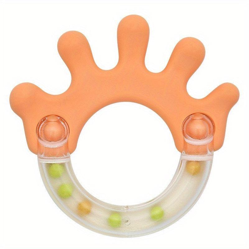 Water Boiled Teether Rattle Hand Drum Bite Glue Molar Soothing Toy