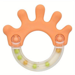 Water Boiled Teether Rattle Hand Drum Bite Glue Molar Soothing Toy