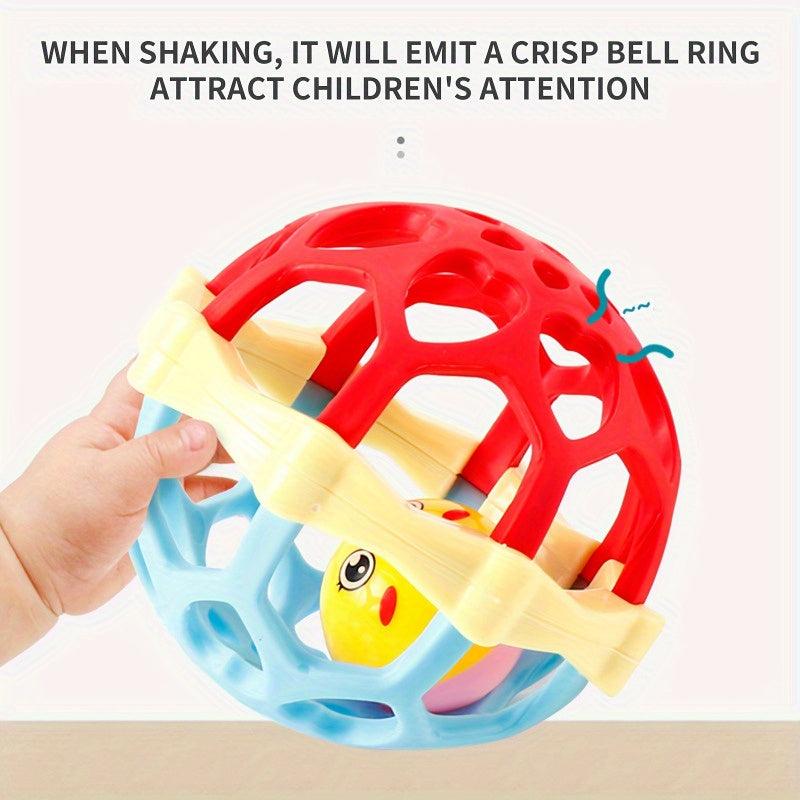 2Pcs Baby Rattles Toy Soft Rubber Hand Bell Fitness Grasping Ball Exercise Toys