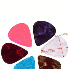 20Pcs Guitar Picks Mixed Thicknesses Random Colour