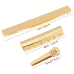 8pc Golden Bridge Pins & Nuts for Acoustic Guitar