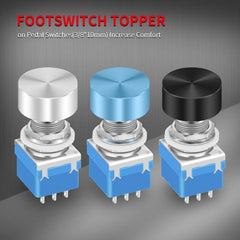 7 Pcs Colored Metal Foot Switch Topper for Pedal Switches