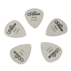 10pcs Professional 0.3mm Metal Guitar Pick Silver Bass Ukulele Guitar Playing