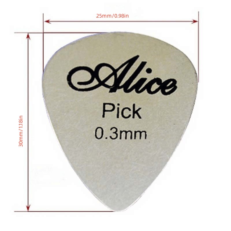 10pcs Professional 0.3mm Metal Guitar Pick Silver Bass Ukulele Guitar Playing