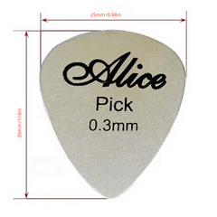 10pcs Professional 0.3mm Metal Guitar Pick Silver Bass Ukulele Guitar Playing
