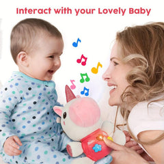 Baby Musical Unicorn Infant Toy Snap Button Random