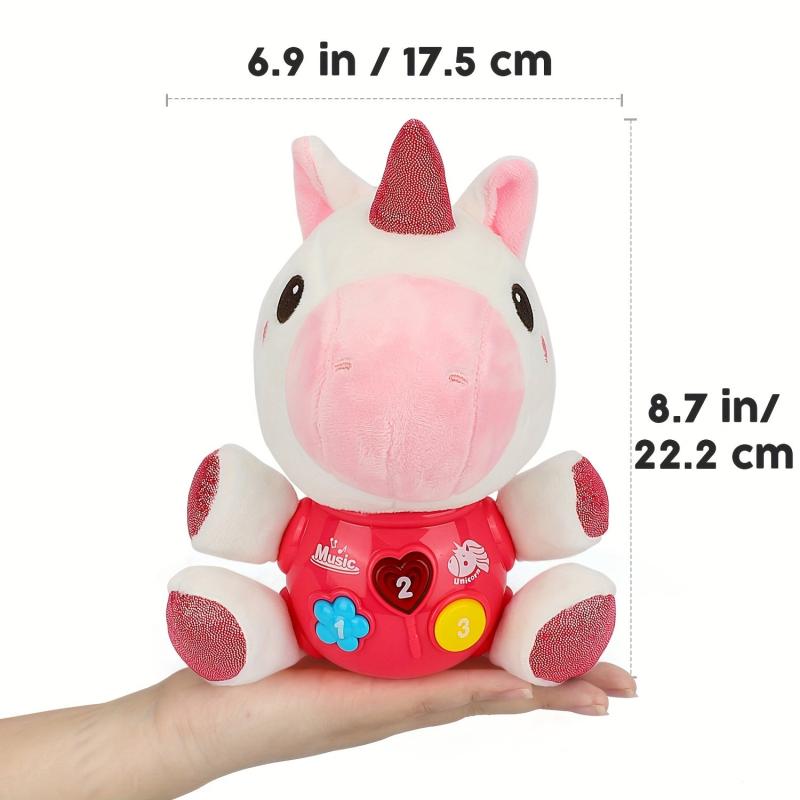 Baby Musical Unicorn Infant Toy Snap Button Random
