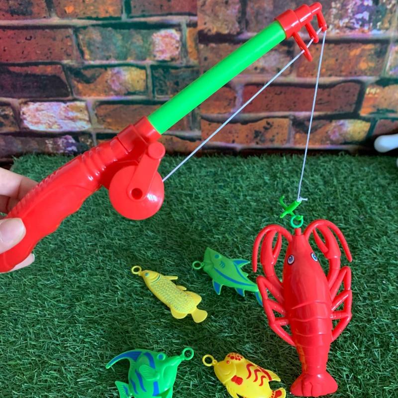 Kids Fishing Toy Game Water Table Bathtub Party Toy Fishing Rod Floating Fish