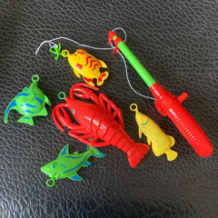 Kids Fishing Toy Game Water Table Bathtub Party Toy Fishing Rod Floating Fish