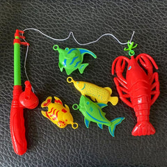 Kids Fishing Toy Game Water Table Bathtub Party Toy Fishing Rod Floating Fish