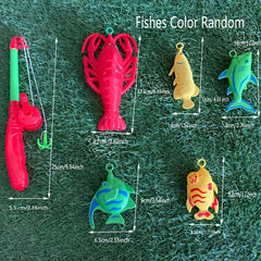 Kids Fishing Toy Game Water Table Bathtub Party Toy Fishing Rod Floating Fish