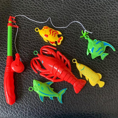 Kids Fishing Toy Game Water Table Bathtub Party Toy Fishing Rod Floating Fish