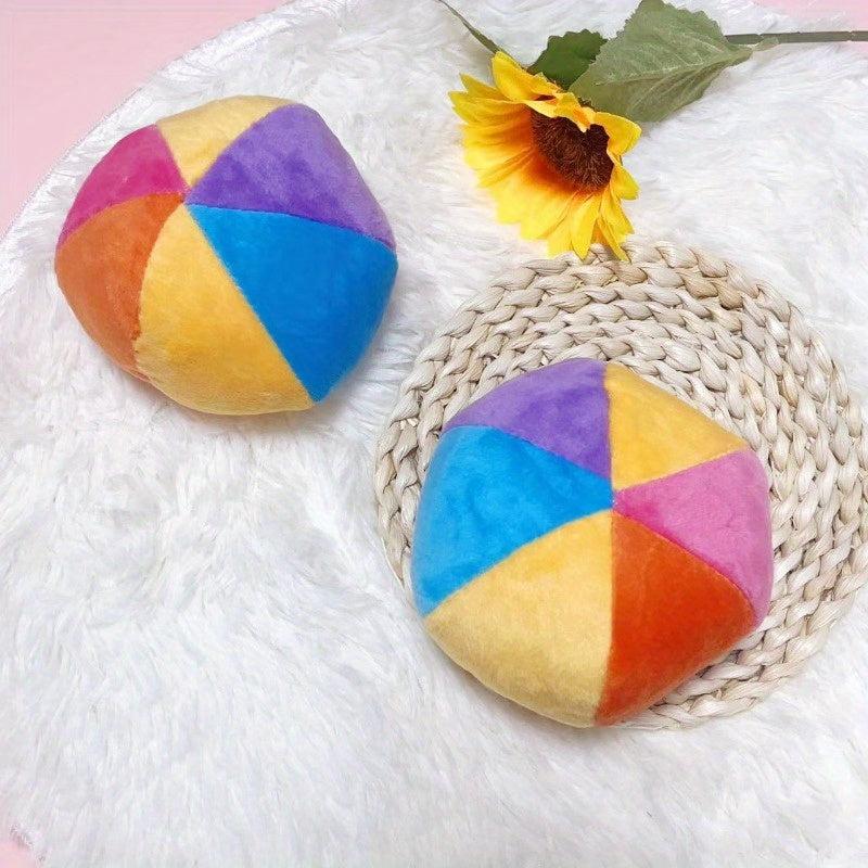 4pcs Montessori Colorful Plush Rainbow Balls Baby Grip Rattle Ball Sensing Toys