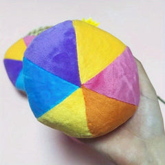 4pcs Montessori Colorful Plush Rainbow Balls Baby Grip Rattle Ball Sensing Toys
