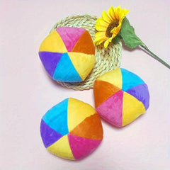 4pcs Montessori Colorful Plush Rainbow Balls Baby Grip Rattle Ball Sensing Toys