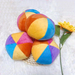 4pcs Montessori Colorful Plush Rainbow Balls Baby Grip Rattle Ball Sensing Toys