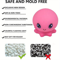 6 Pcs Light Up Bath Toys Floating Rubber Toys Flashing Changing Light in Water