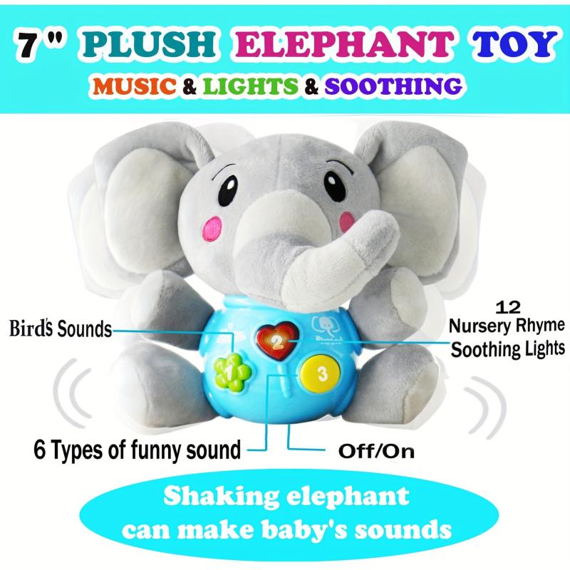 Plush Elephant Music Baby Toys 0-12 Months Stuffed Animal