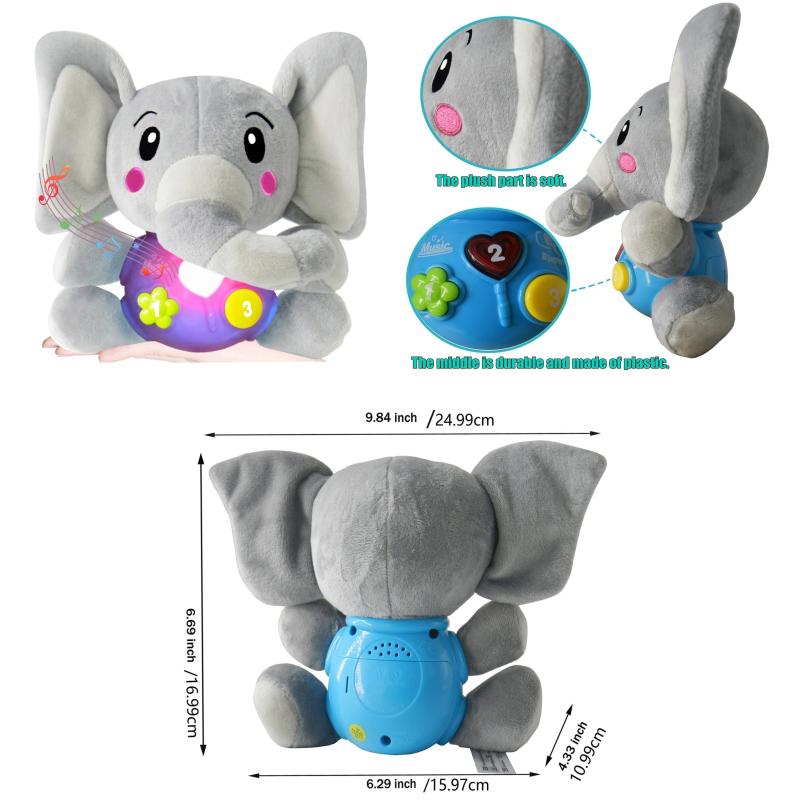 Plush Elephant Music Baby Toys 0-12 Months Stuffed Animal
