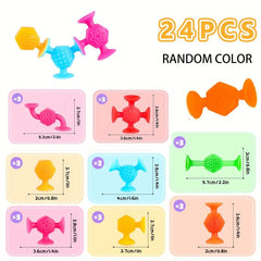 Textured Suction Toys Connect Build Create Mold Bath Toys