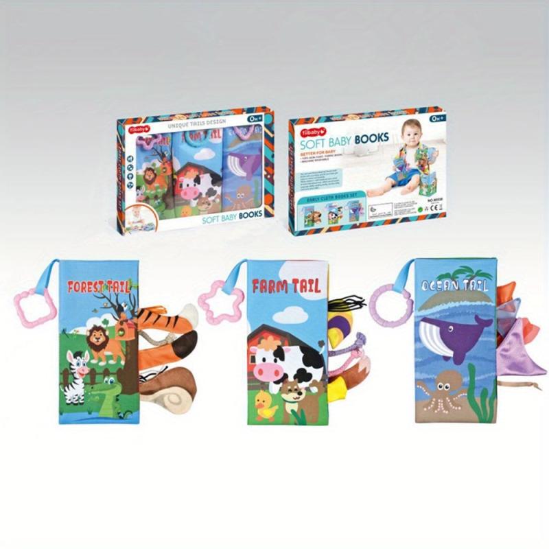 Colorful Animal Tail Cloth Book With Sound