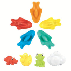 9 Pcs Bath Toys with Floating Boats Mold for Infants Eco Friendly Non Toxic