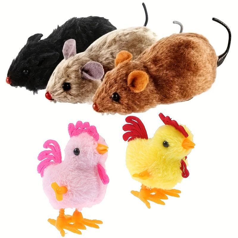 1Pc 2Pcs Wind Up Plush Mouse&Jumping Toys Plush Chicks Classroom Prizes