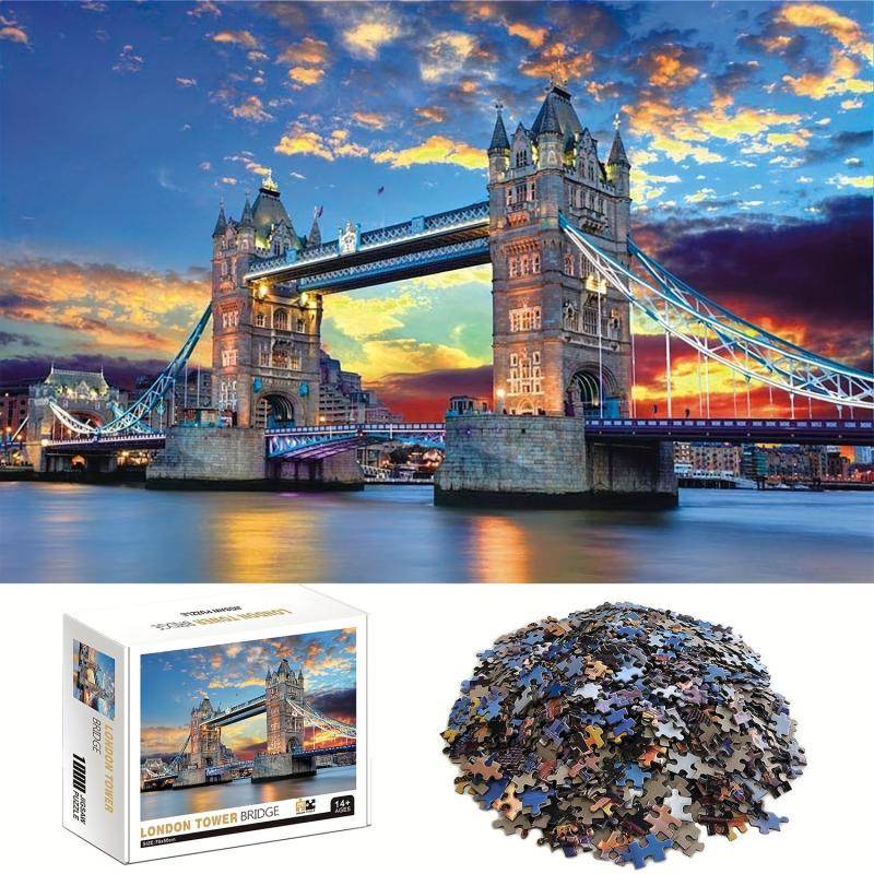 1000pc London Tower Bridge Puzzle Adults Teens Kids Jigsaw Fun Family Game