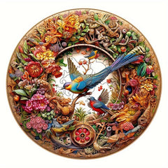 Christmas Bird Wooden Jigsaw Puzzle - Unique Shape - Stress Relief