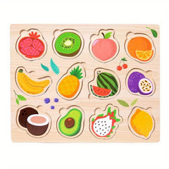 Wooden Traffic Fruit Numbers Animal Puzzle Toy