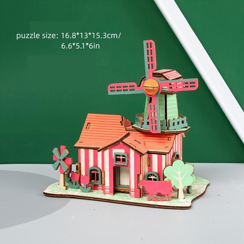 3D DIY Puzzle Model Mechanical Toy Building Game Wooden Crafts