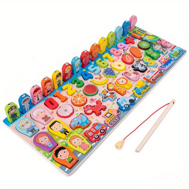 Montessori Wooden Toys Kids' Number Letter Traffic Busy Board Math Toy