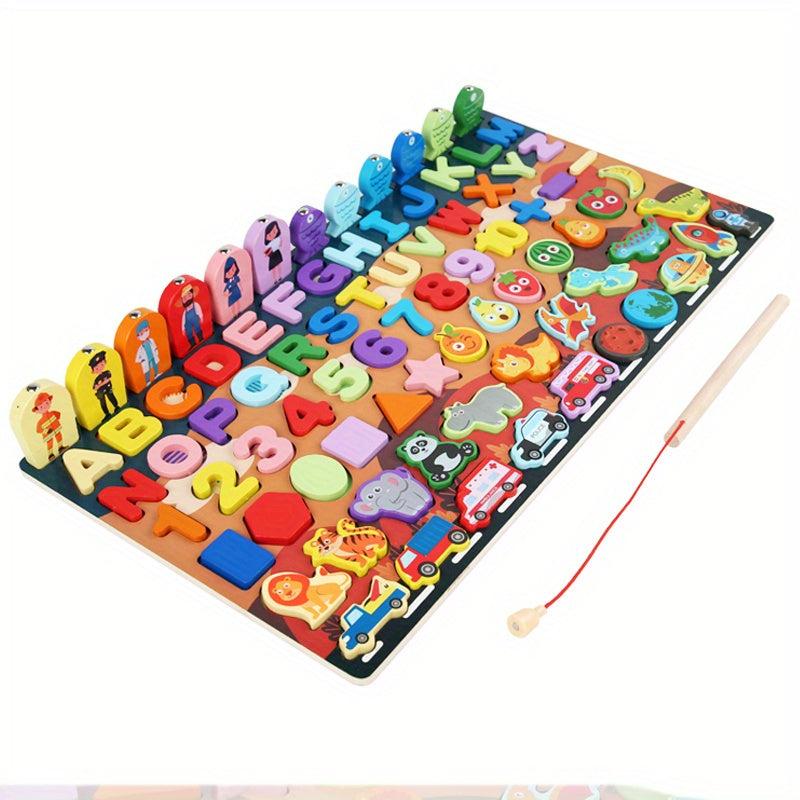 Montessori Wooden Toys Kids' Number Letter Traffic Busy Board Math Toy