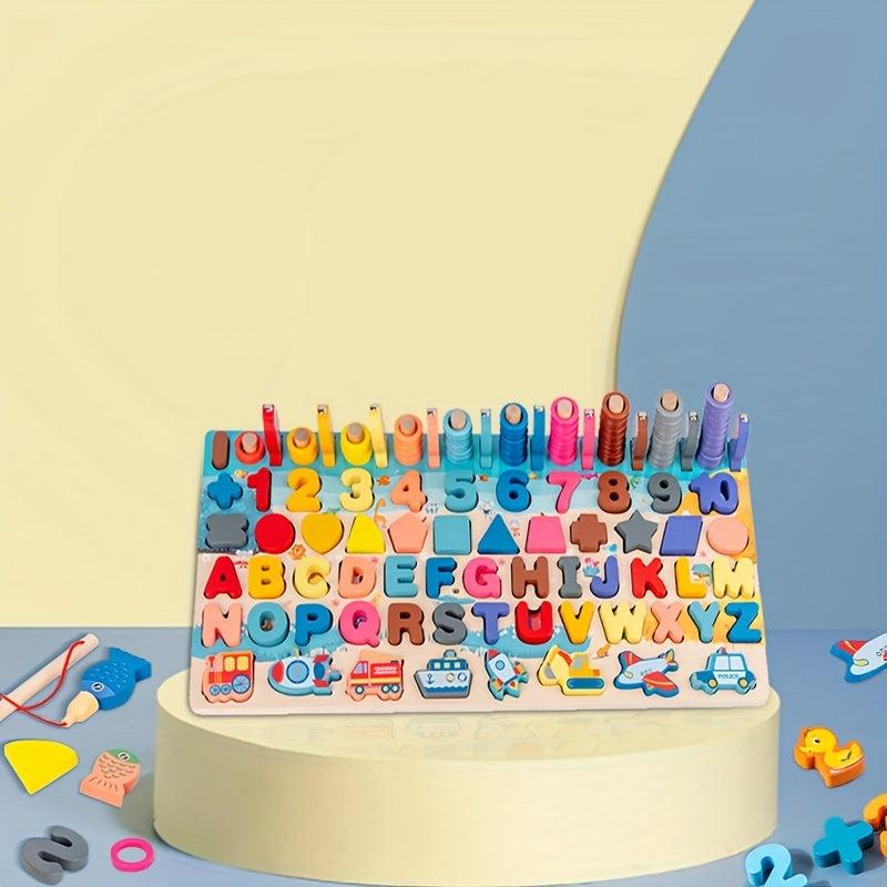 Montessori Wooden Toys Kids' Number Letter Traffic Busy Board Math Toy