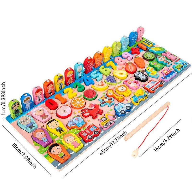 Montessori Wooden Toys Kids' Number Letter Traffic Busy Board Math Toy